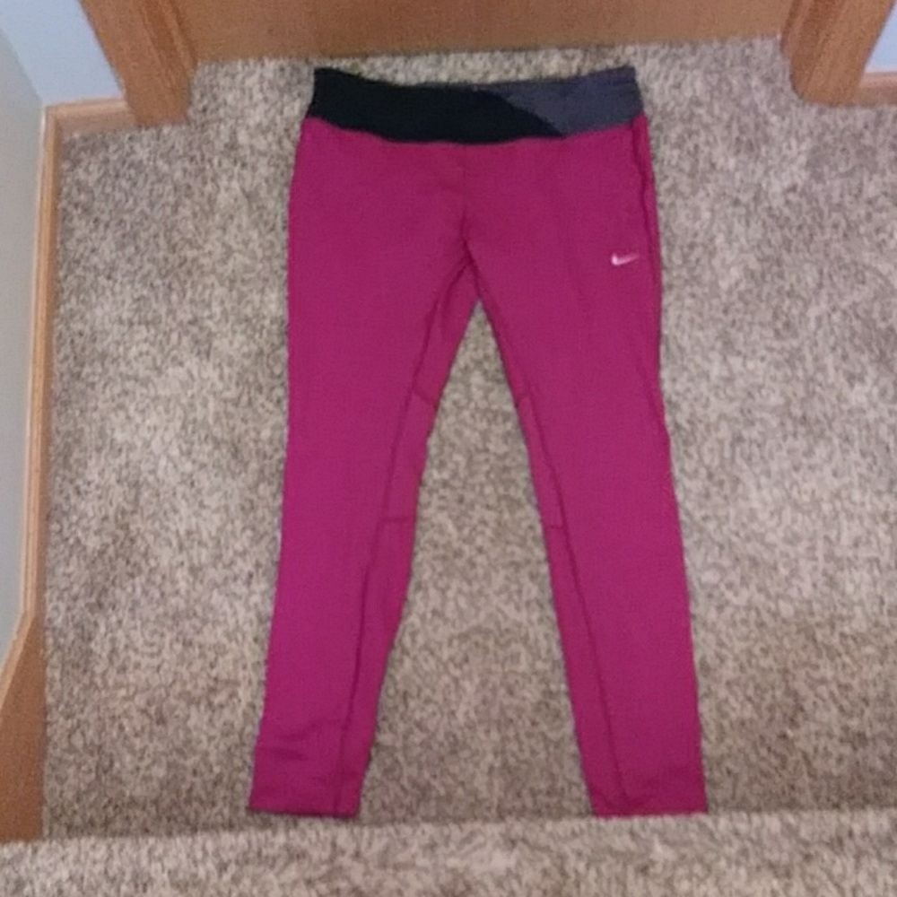 Nike Epic Running Tights Full Length XL Maroon EUC